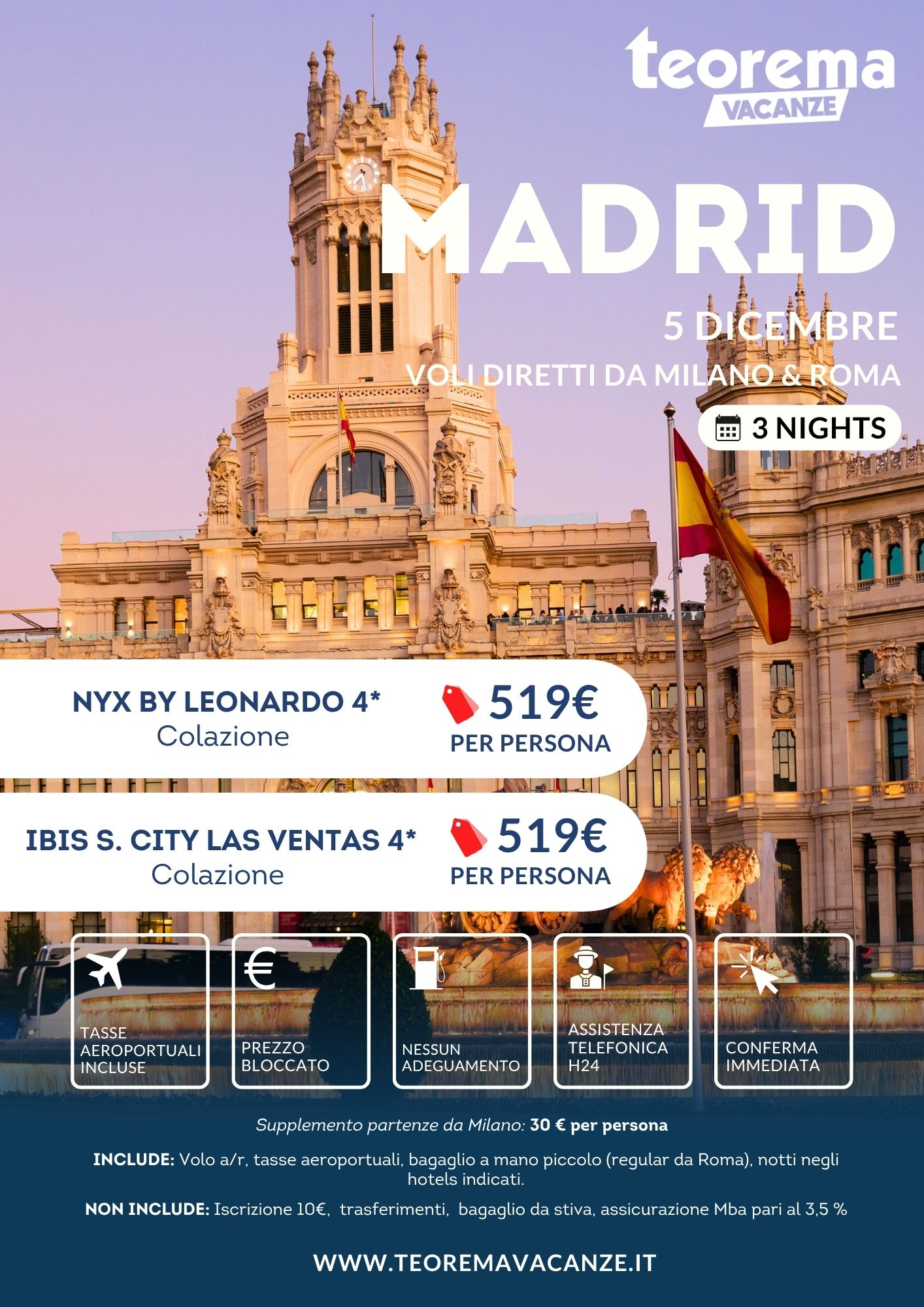 IMMACOLATA 2025 - Madrid da Milano & Roma