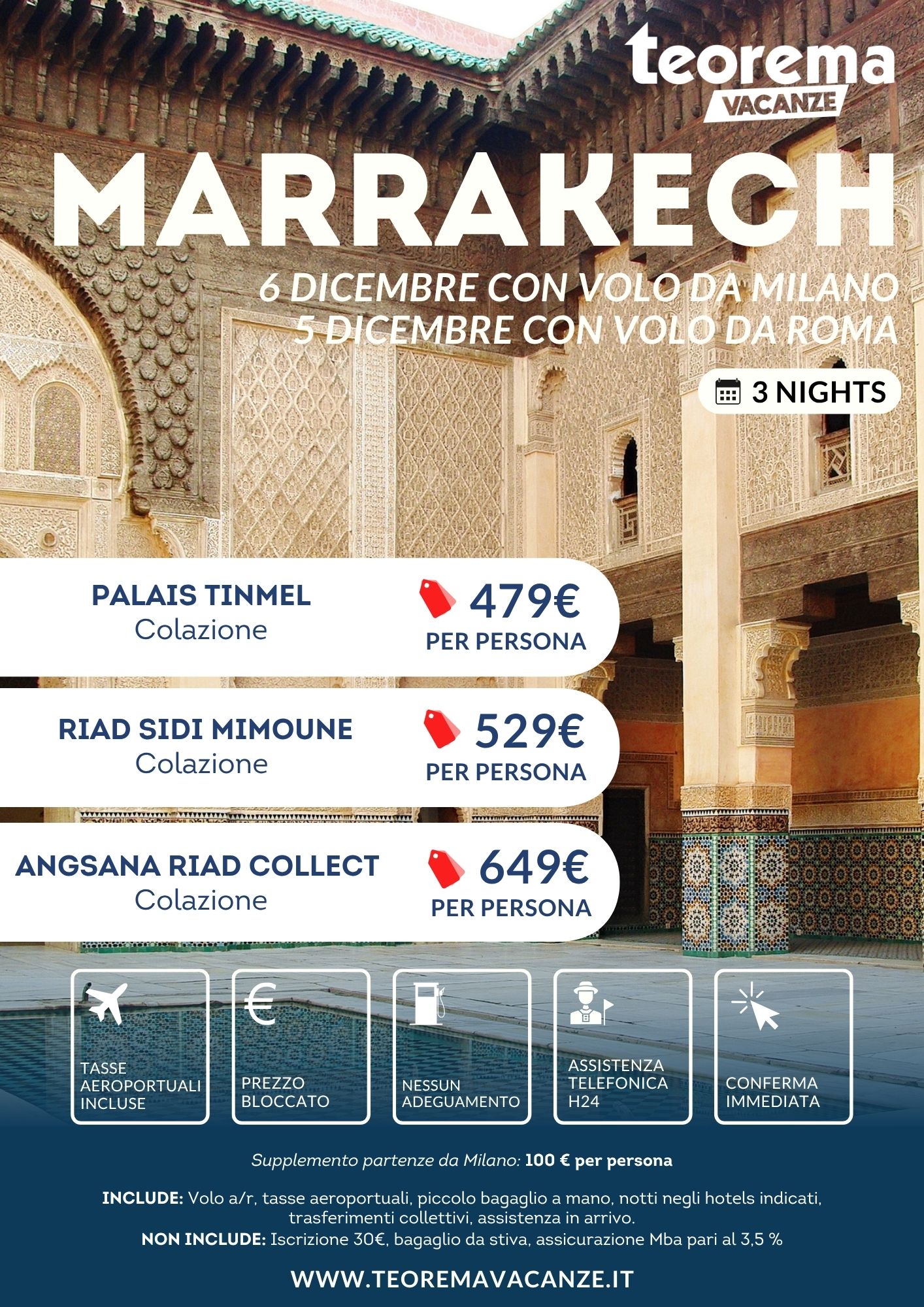 IMMACOLATA 2025 - Marrakech da Milano & Roma