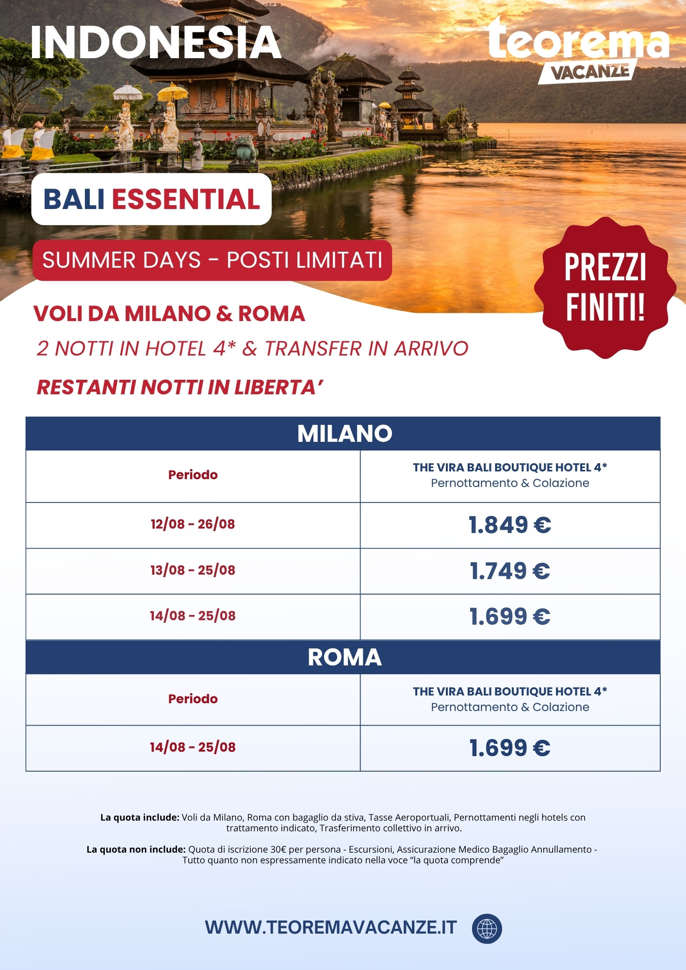 SUMMER DAYS - BALI ESSENTIAL - Da Milano & Roma
