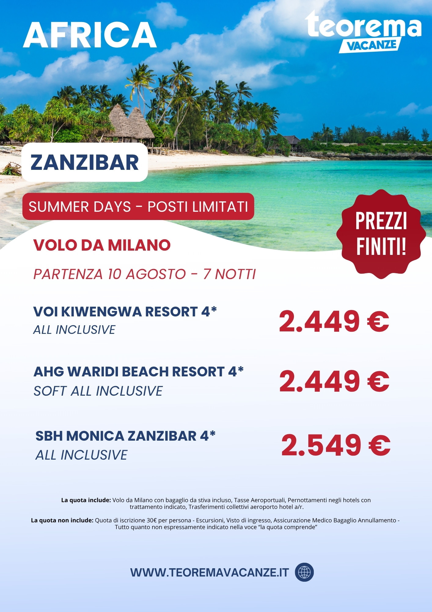 SUMMER DAYS - ZANZIBAR - Da Milano