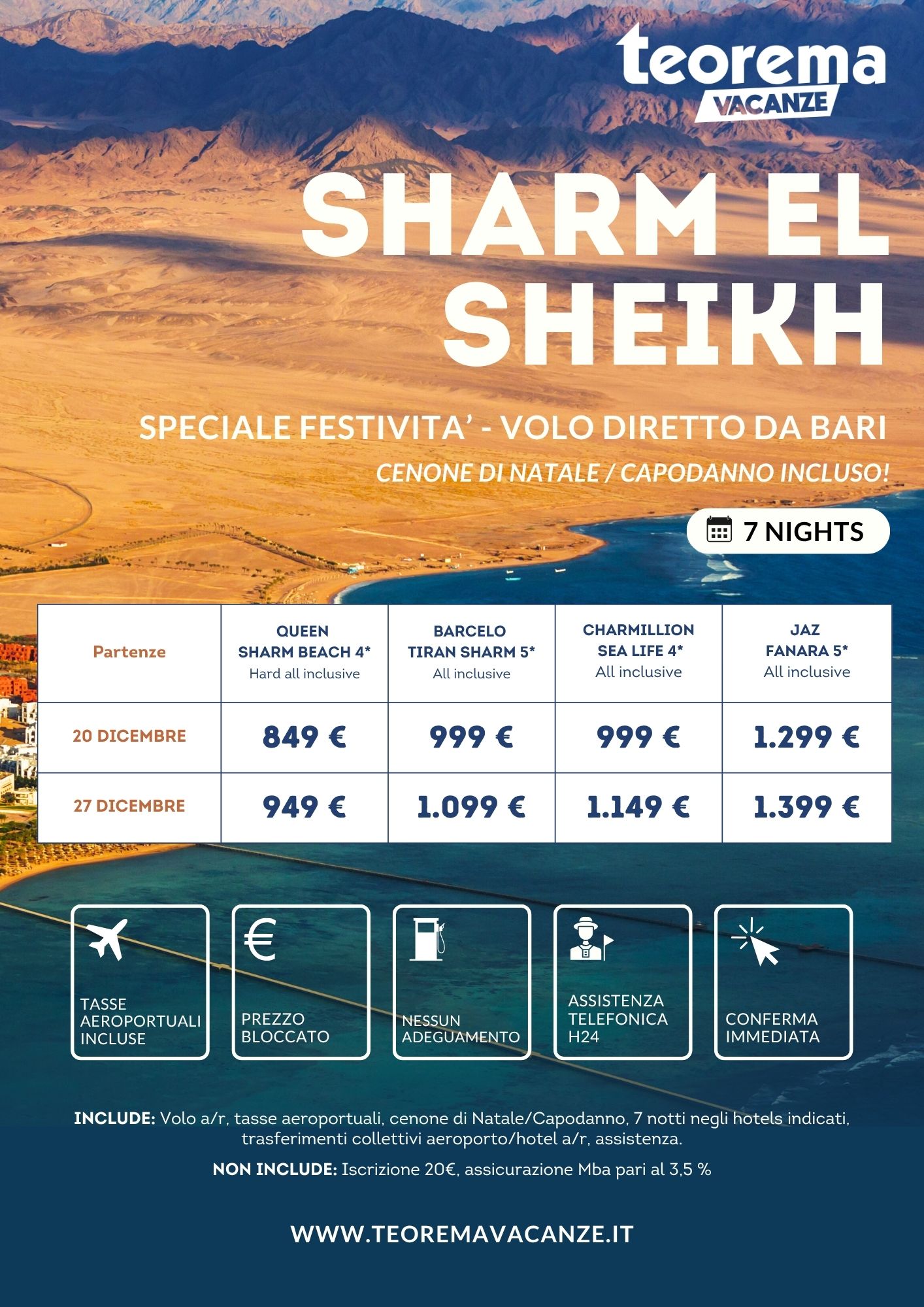 SPECIALE FESTIVITÀ - SHARM EL SHEIKH - Da Bari