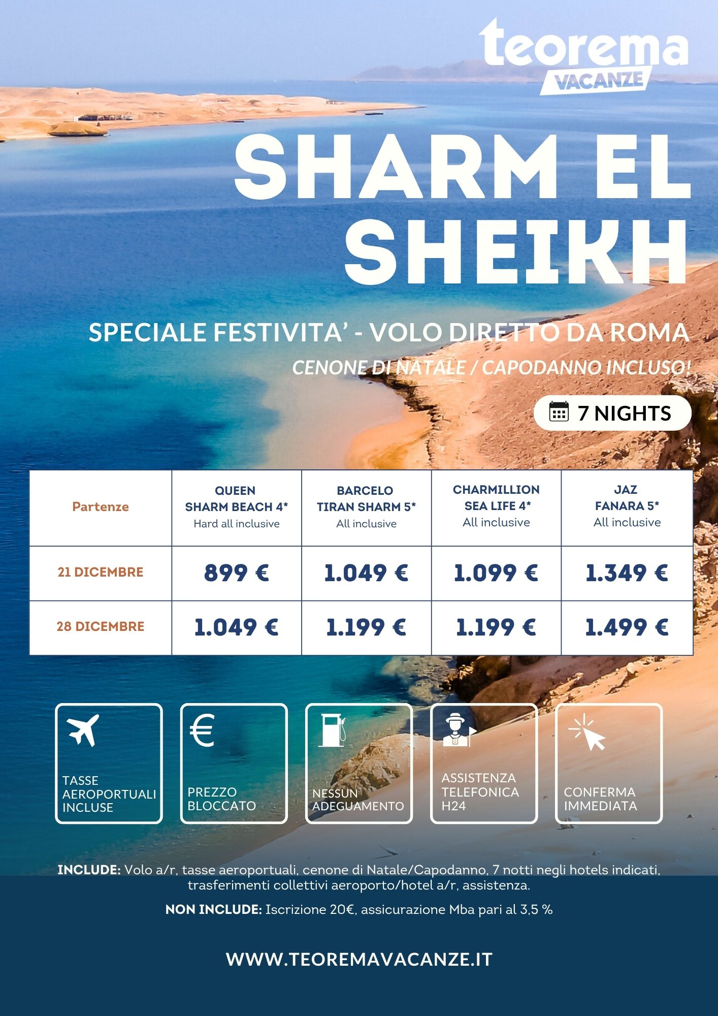 SPECIALE FESTIVITÀ - SHARM EL SHEIKH - Da Roma
