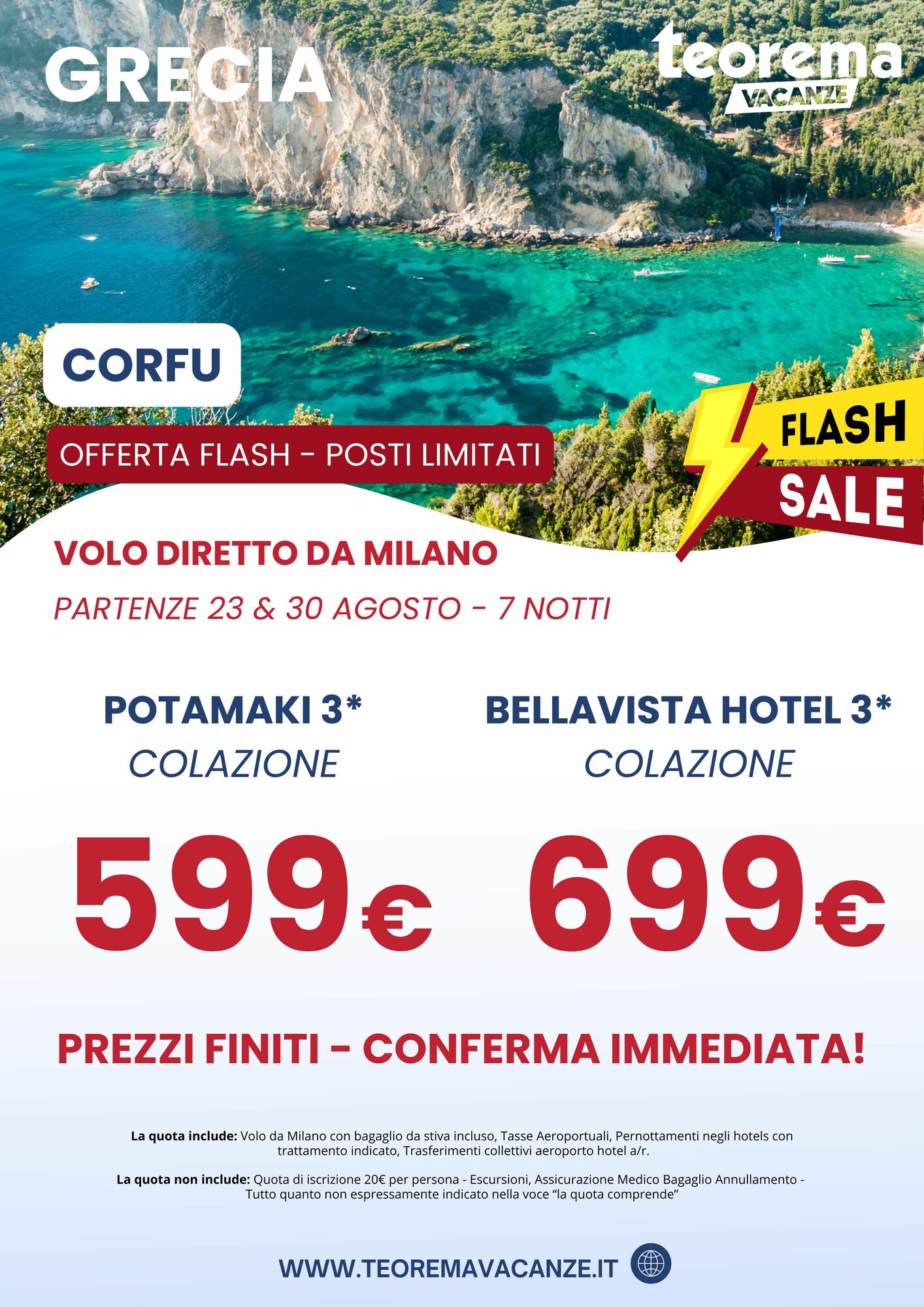 FLASH SALE - CORFÙ -  Da Milano