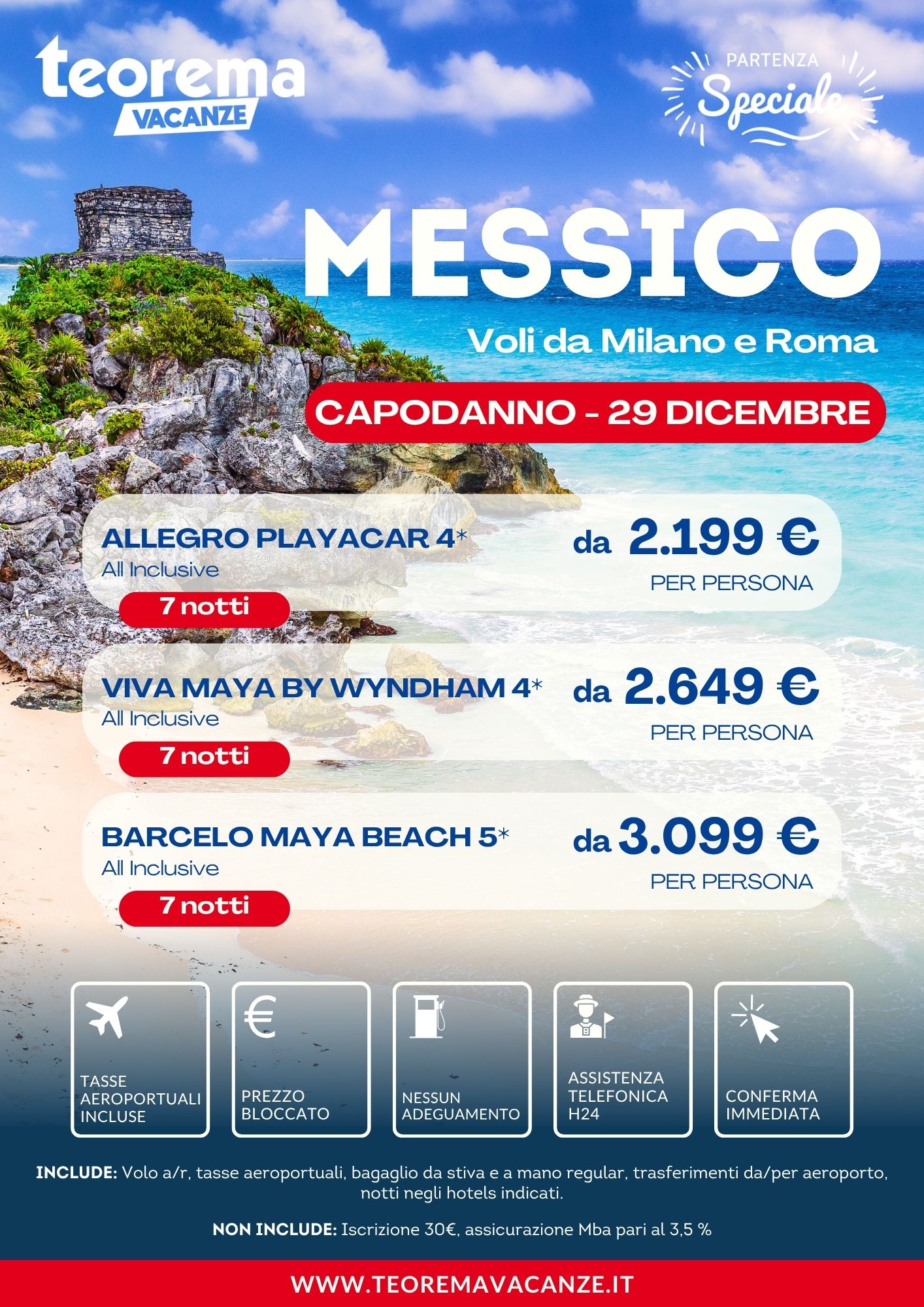 CAPODANNO MESSICO - DA MILANO E ROMA - WINTER 2027