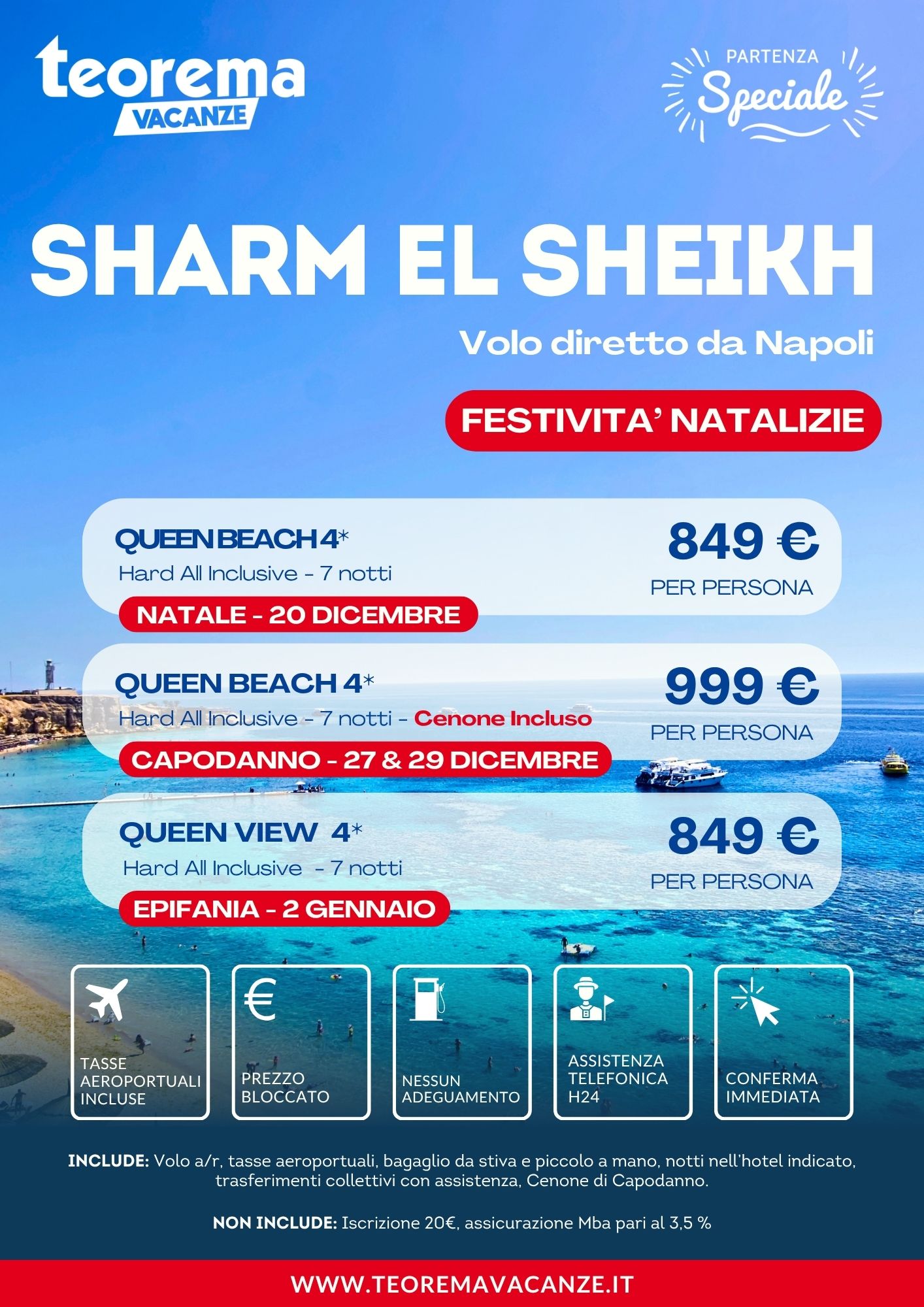 NATALE SHARM EL SHEIKH - DA NAPOLI - WINTER 2027