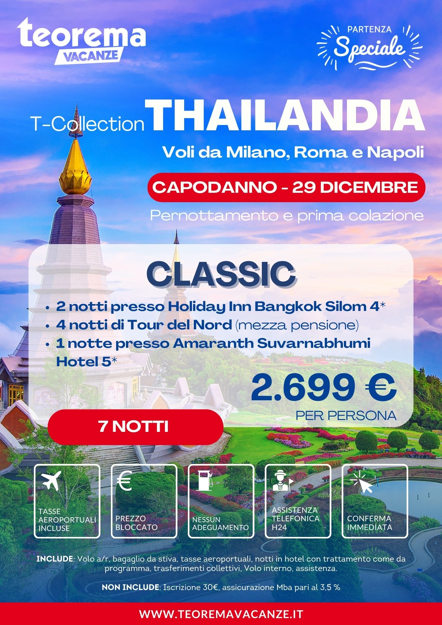 CAPODANNO THAILANDIA CLASSIC - DA MILANO, ROMA E NAPOLI - WINTER 2027